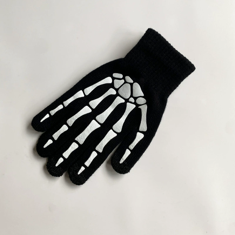Black knitted gloves, halloween
