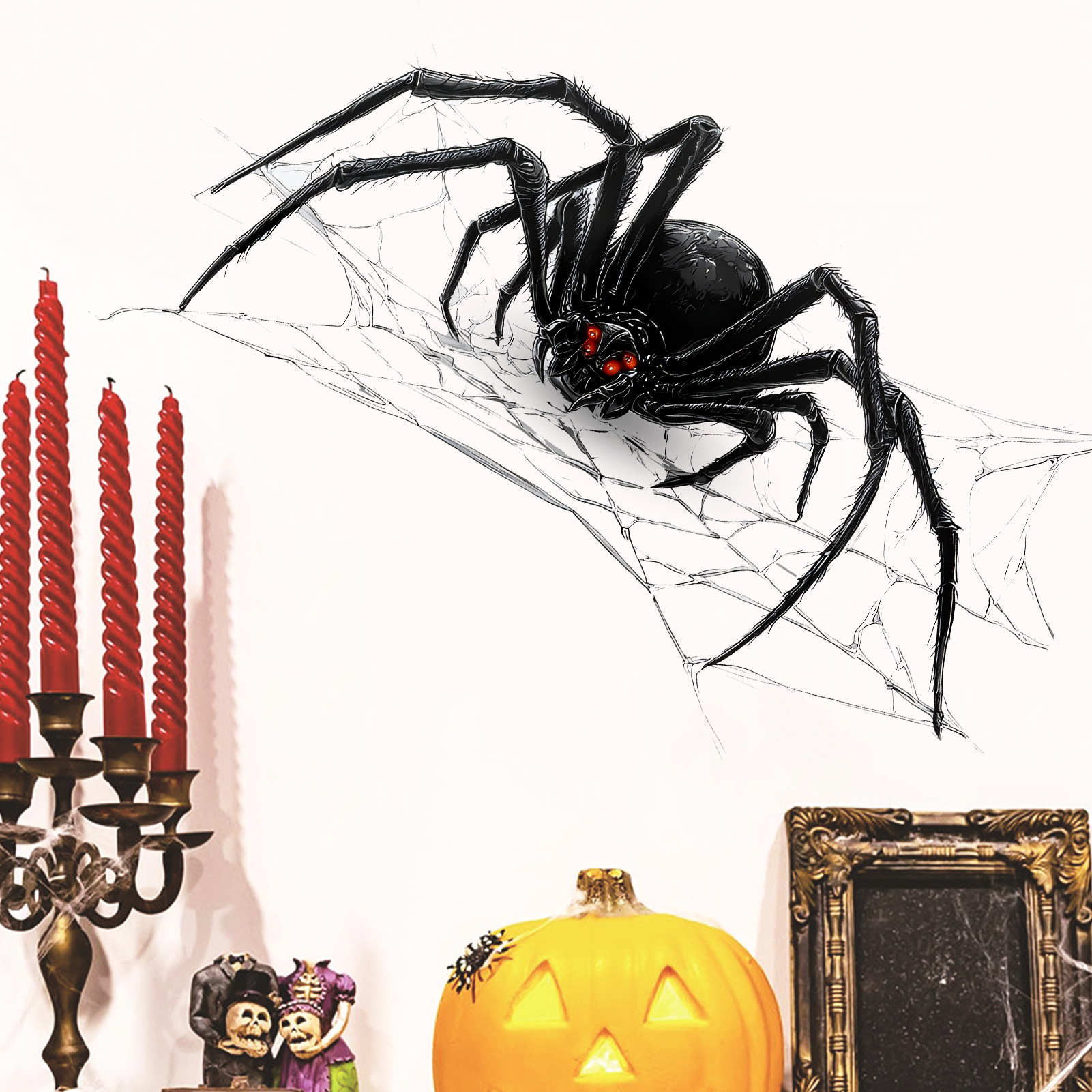 Halloween 3d Spider Web Wall Sticker Home Decoration Mural_voghion.com