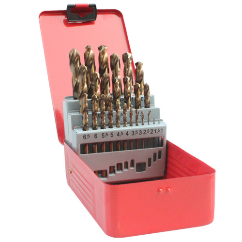 13-piece set of cobalt-containing full-grinding spiral drill bits, cobalt-containing full-grinding stainless steel hole-drilling drill bit set, straight-shank drill bit