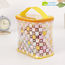 定制透明pvc圆筒手提袋印刷包装袋厂家笔袋化妆品袋大容量收纳袋