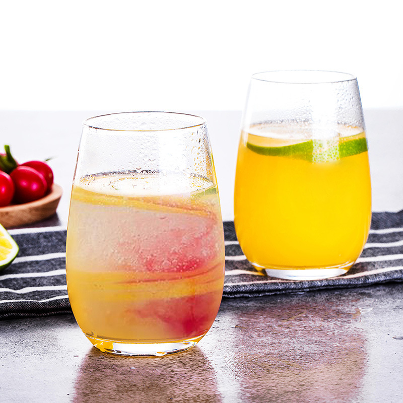 Lomey 무스 컵 콜드 컷 유리 발 없는 와인 잔 위스키 컵 다용도 우유 물 컵