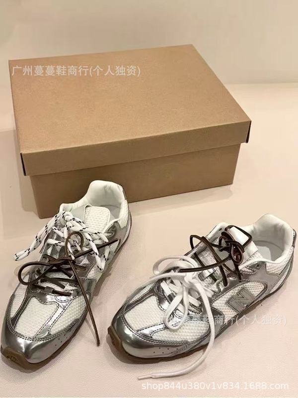 阿miu真皮复古银色530联名款德训鞋女25款运动阿甘鞋情侣款休闲鞋|undefined
