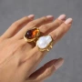 爆款跨境rings珍珠戒指