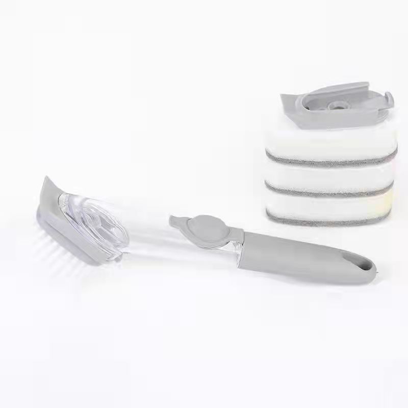 Directo de fábrica automático líquido lavado cepillo olla artefacto multifunción líquido alambre cepillo mango largo descontaminación TPR olla cepillo