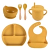 Y17 Smile Face Date+Silicone Bowl+Deldoor Pocket+Woodpower Spoon Fork+Pharise Cup
