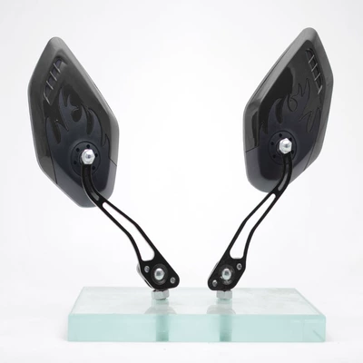 Electric Vehicle Battery Car Motorcycle Modification Accessories Personalized Colorful Aluminum Alloy Universal Reflector Rearview Mirror Reversing Mirror (Motorcycle rearview mirror) - 2680-pair-black
