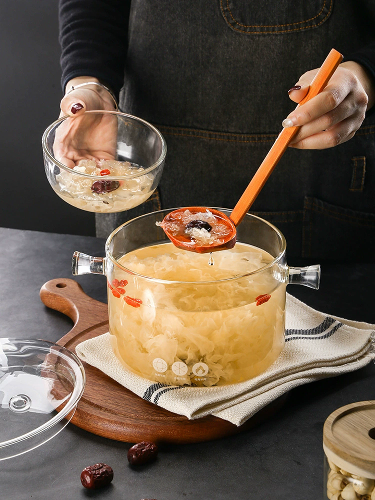 Стеклянная кастрюля-для тушения с высоким borosilicate стекла, прозрачная кастрюля для приготовления пищи, газ, огонь, высокая температура, маленькие горшочки, мини-кастрюля для супа
