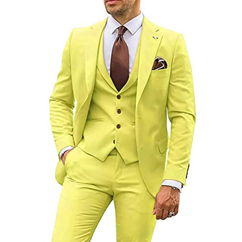 Comercio exterior de Europa y América Amazon AliExpress traje de hombre de tres piezas, tuxedo delgado, vestido de banquete de novio y mejorrino