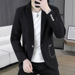 2026春秋男士四季新款韩版纯色潮小西装青年修身休闲时尚正装单西