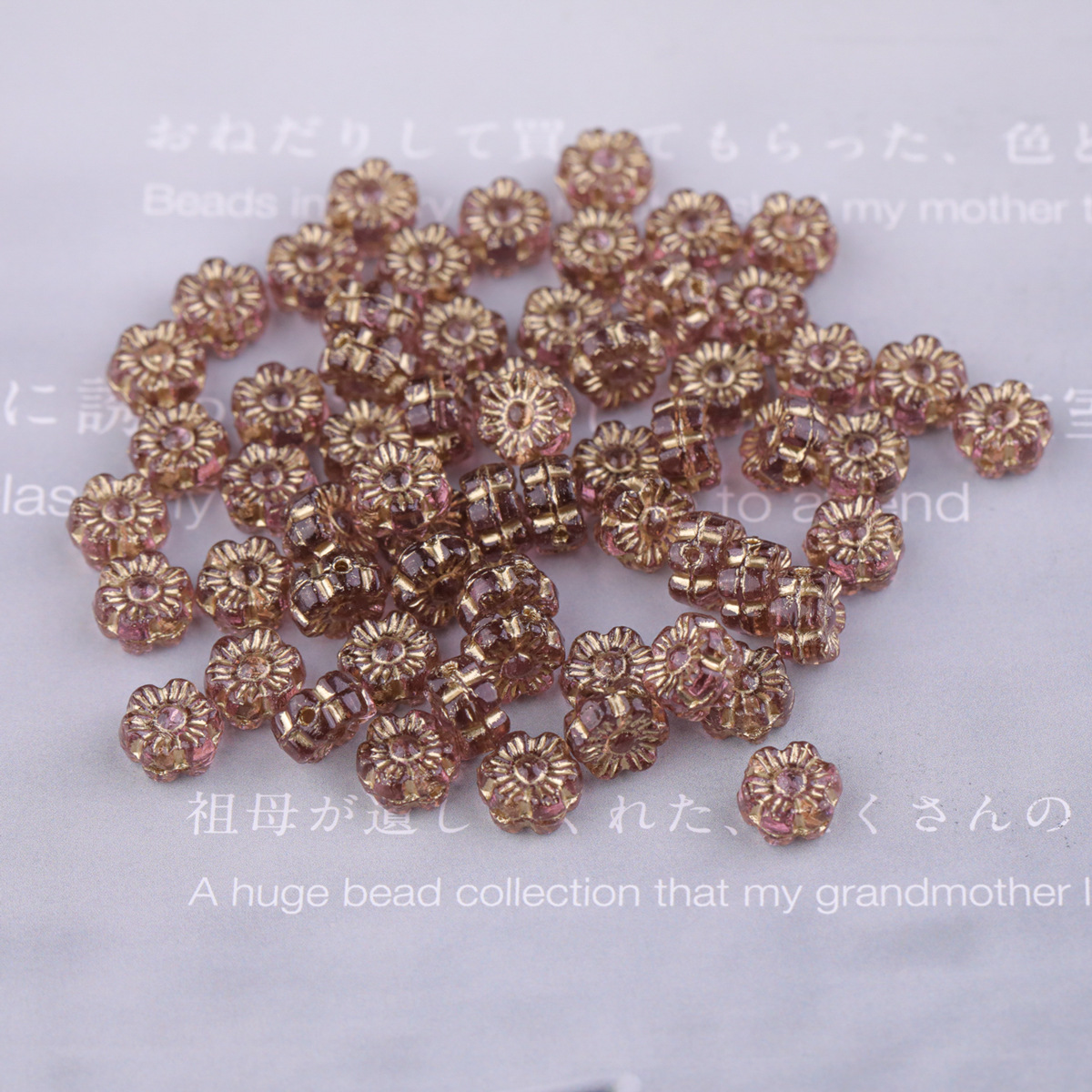 2025 nueva cuenta de vidrio checo preciosa flor hawaiana de vidrio 6mm aproximadamente 100 piezas accesorios de bricolaje