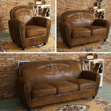 复古小户型沙发单人双人三人店铺服装店咖啡厅酒吧工业风美式欧式