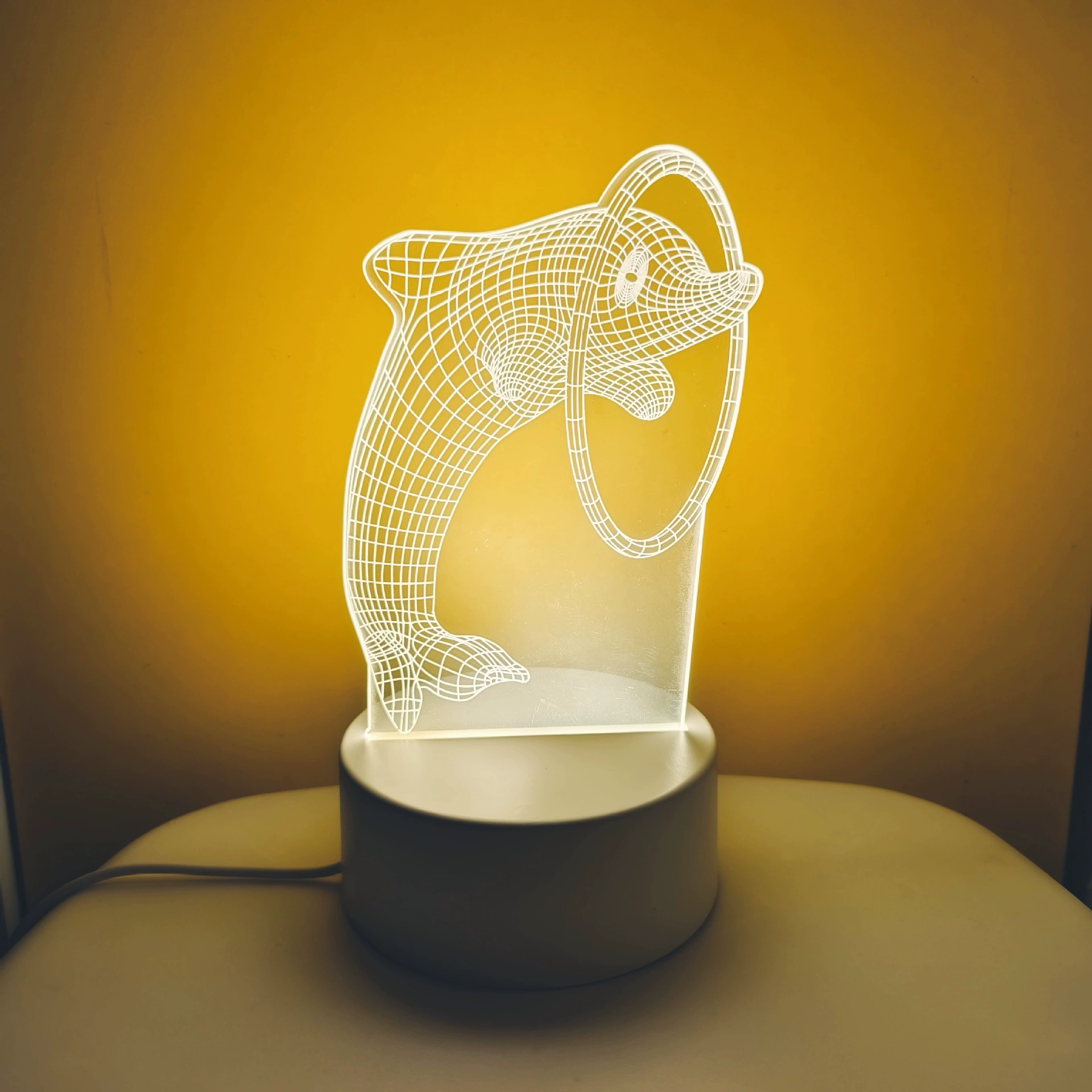 3D акриловая ночная лампа, USB питание 4W, основание из ABS, одноцветная панель, несколько 3D- дизайнов