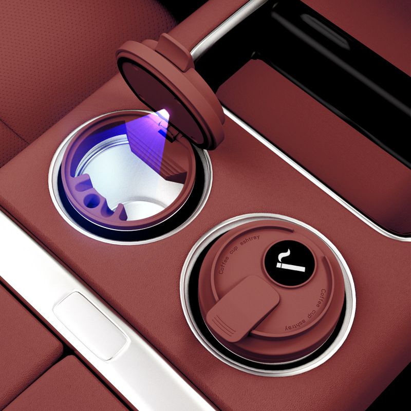 Car-Mounted Ashtray with a High-End Feel, Premium Car Interior Decoration, High-End Anti-Fly Ash Interior Ornament, Automatic Smoke Extinguishing