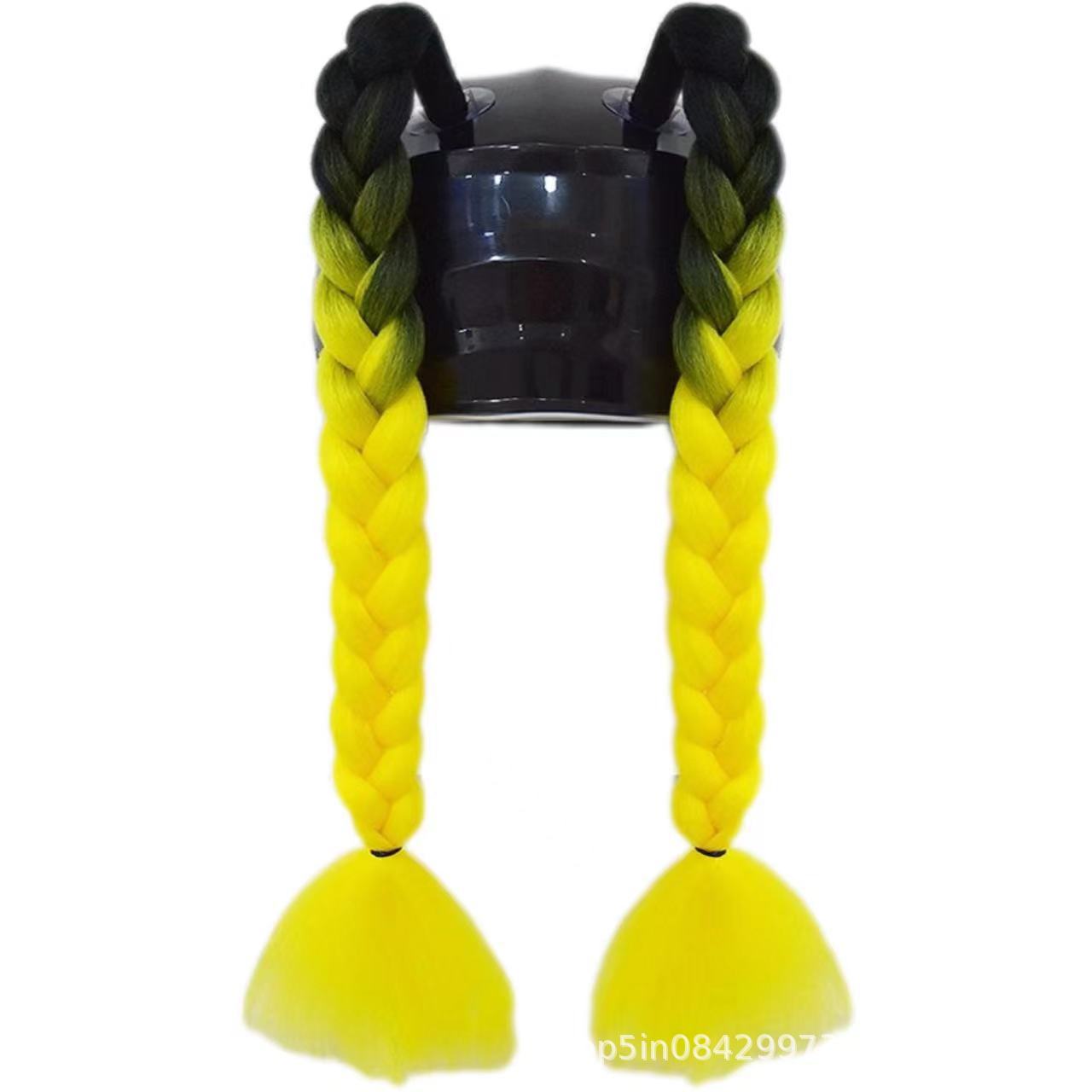 Motuoche – Auto Parts and Accessories 2 Colored Ponytail - black-and-bright-yellow-ponytail-braids-1-pair