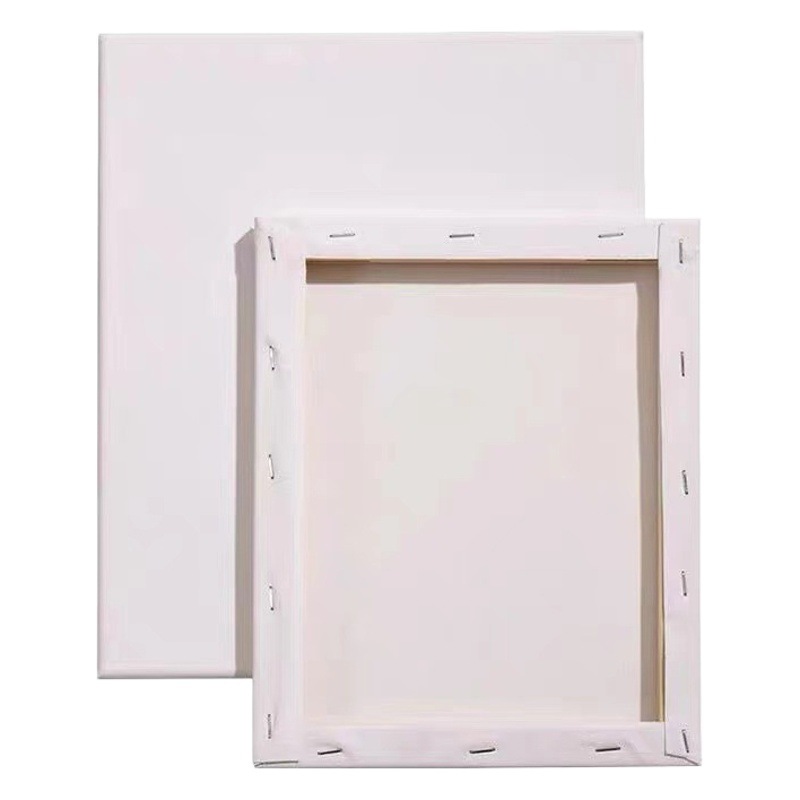 Wholesale Oil Painting Frame DIY Pure Cotton Linen Practice Canvas Acrylic Gouache Hand-Painted White Canvas Picture Frame Package