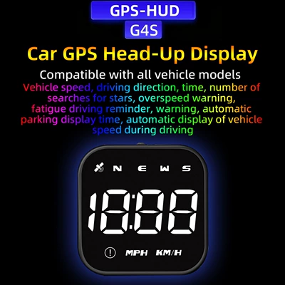 New cross-border colorful light Vehicle HUD - g4s-white-light-gps-mini-hud-compatible-with-all-car-models