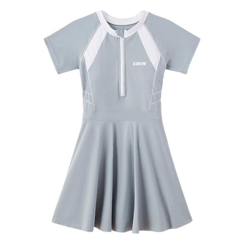 Женский купальник лето 2024, новый консервативный цельный купальник с высокой талией, слегка толстый, большой размер, закрывающий плотью и утягивающий вид для горячих источников