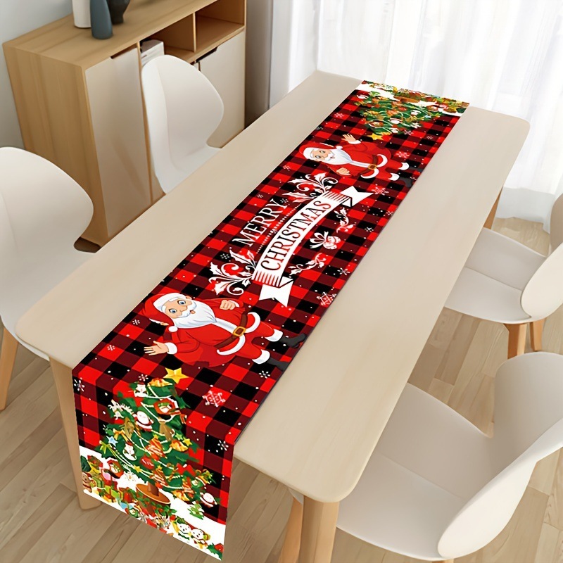 Nuevos productos transfronterizos, banderas de navidad, fiesta de la Mesa temática navideña, ambiente de fiesta, mantel decorado por Papá Noel