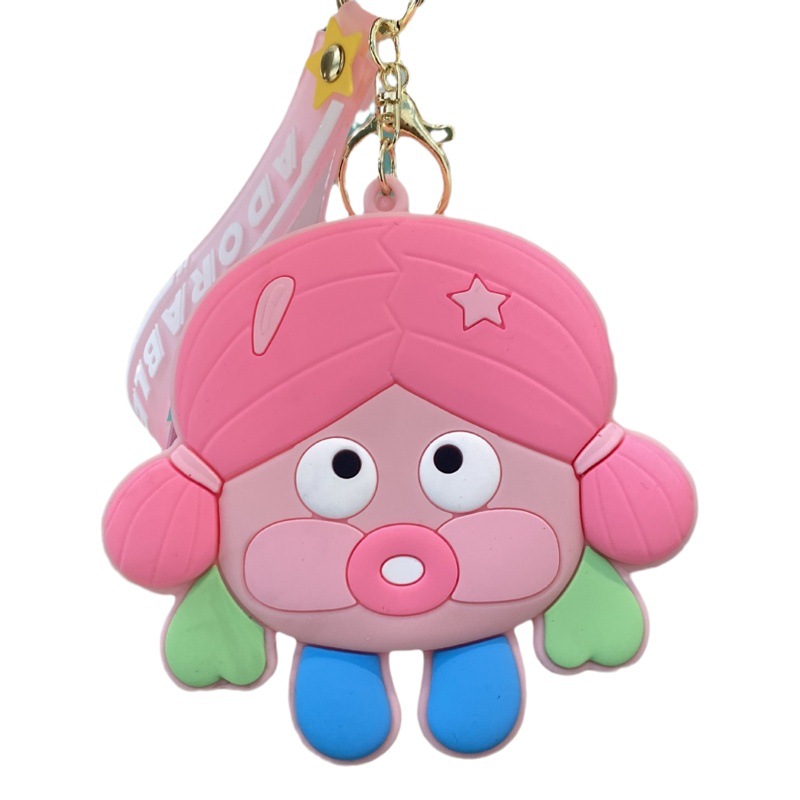 Sanfu fea muñeca moneda monedero llavero pegamento suave lindo colgante extraño chica llavero Accesorios al por mayor