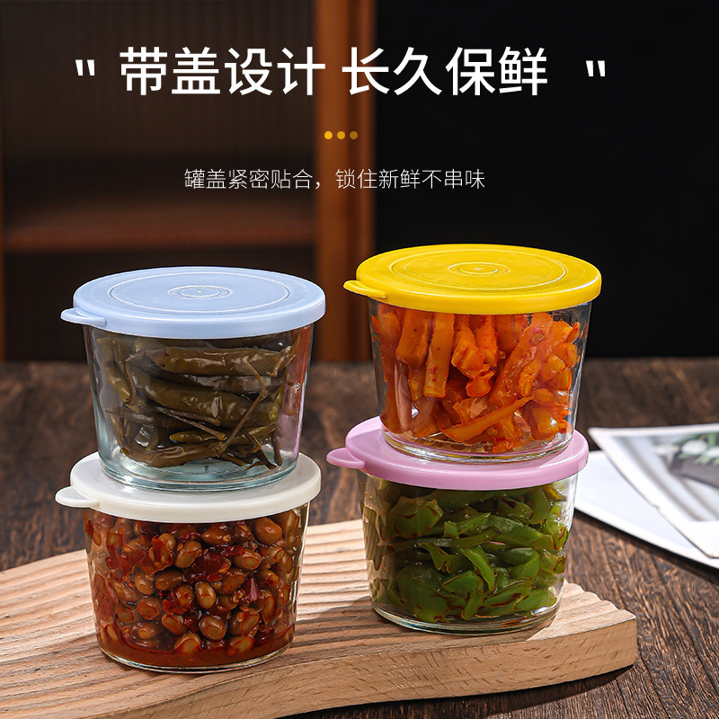 卸売ガラス透明ピクルス瓶食品保存箱冷蔵庫保存瓶ピクルス瓶包装箱|undefined