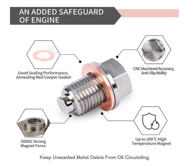 M14*1.5 Magnetic Oil Drain Plug for Honda Ford Hyundai Mazda
