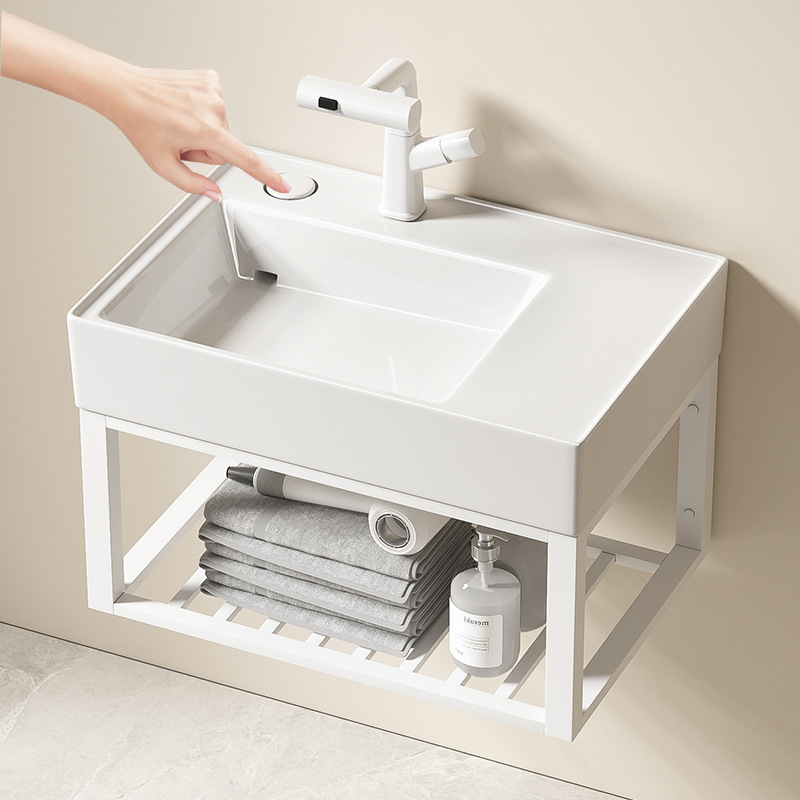 Baño simple lavabo tipo pared lavabo de acero inoxidable lavabo lavabo balcón lavabo pequeño lavabo de casa