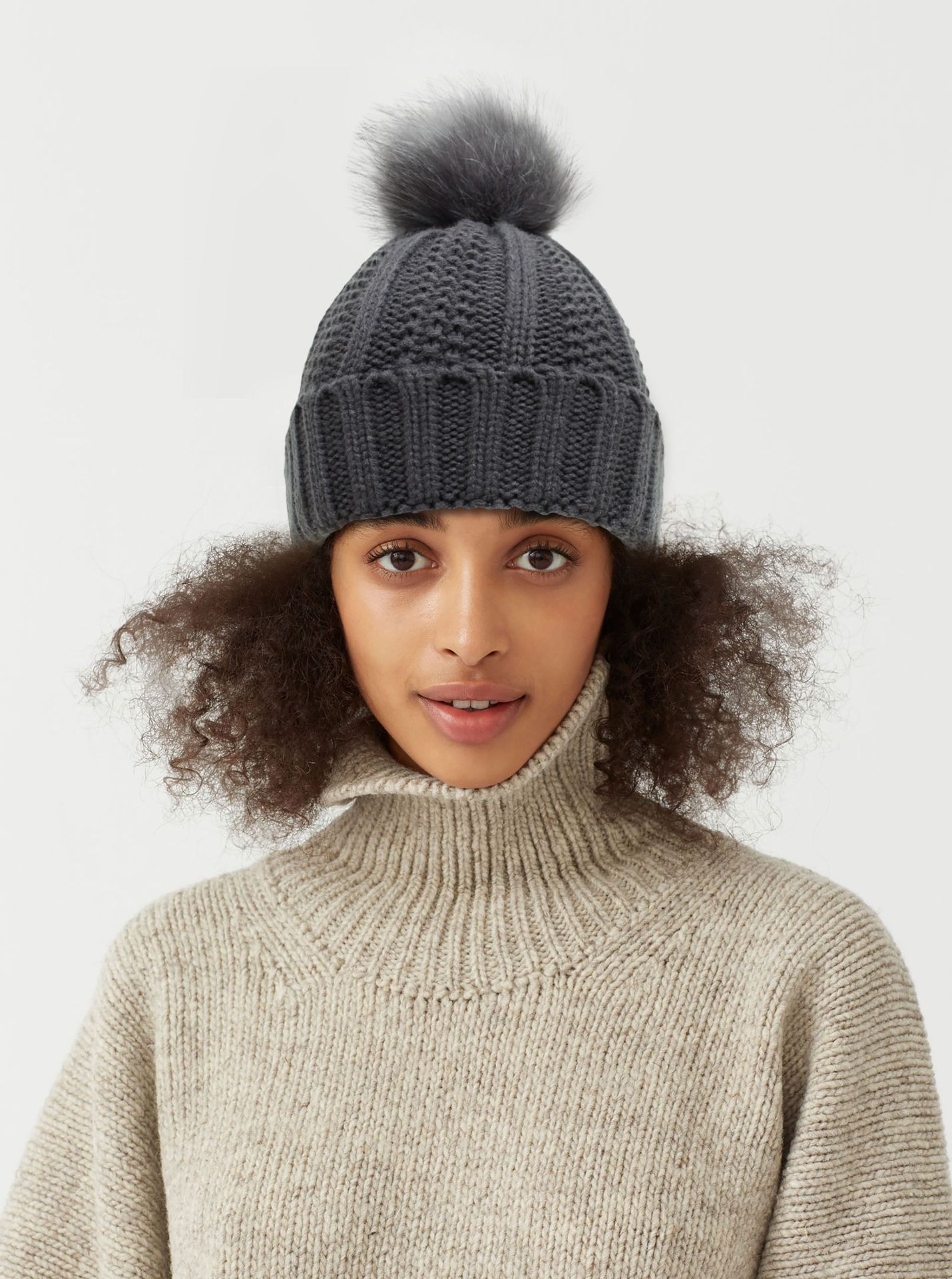 Wool Cap Hats Type Women's Simple Style Stripe Solid Color Pom Poms Wool Cap