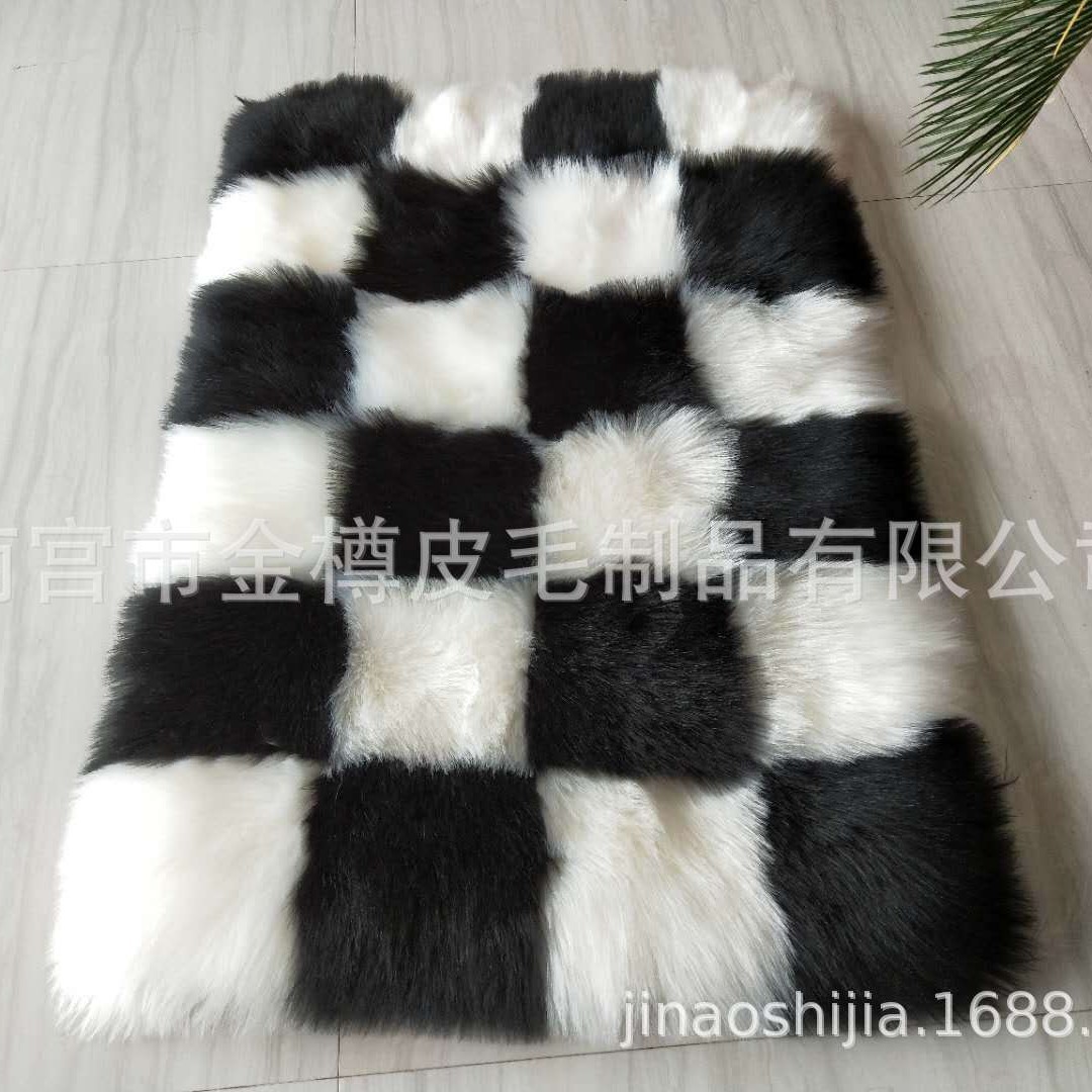 FUENTE Fábrica de lana-como la piel alfombra integrada alfombra de piso ventana de la Bahía manta decorativa de piel de oveja-como la luz alfombra de piso de lujo