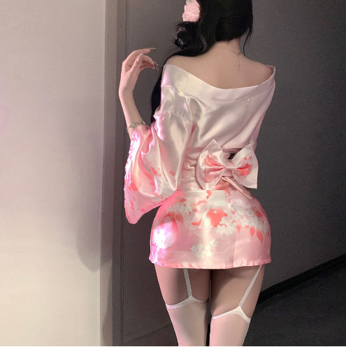Dom Mila Temptation Lingerie Sexy Deep V Flower Fox Dream Second Dimension Cardigan Japanese Kimono Uniform suit