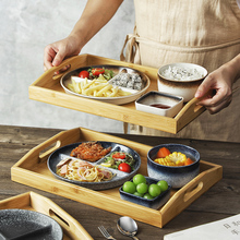 日式一人食餐具分格盘家用早餐盘套装减脂餐盘陶瓷分餐制分隔盘子