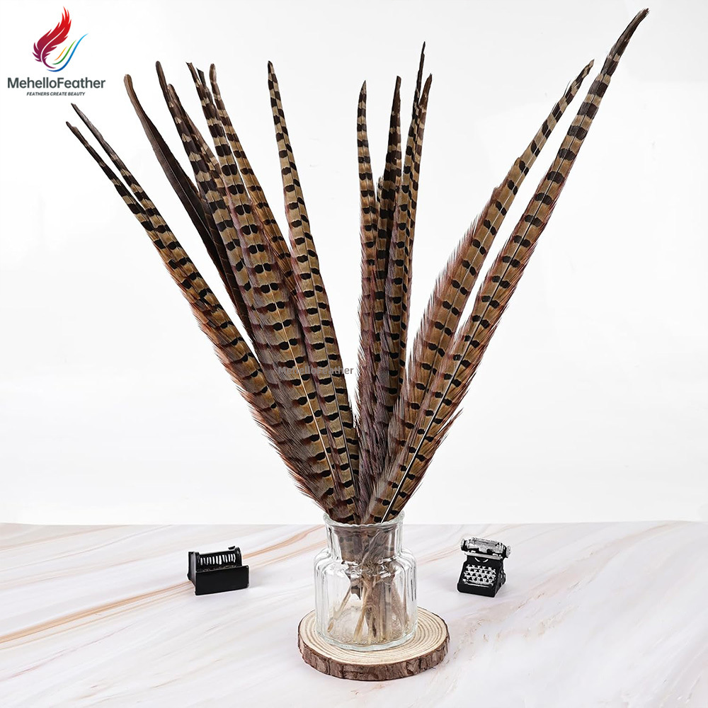 Natural pheasant tail feathers, available in both male and female varieties, 15-70cm long, striped feathers, wholesale for traditional Chinese opera headdresses
