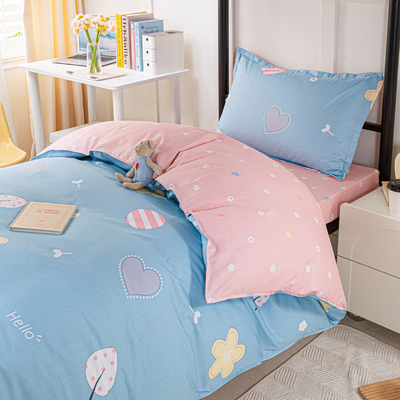 Nuevo conjunto de tres piezas de algodón para estudiantes dormitorios de seis piezas de algodón para estudiantes dormitorios de cama al por mayor