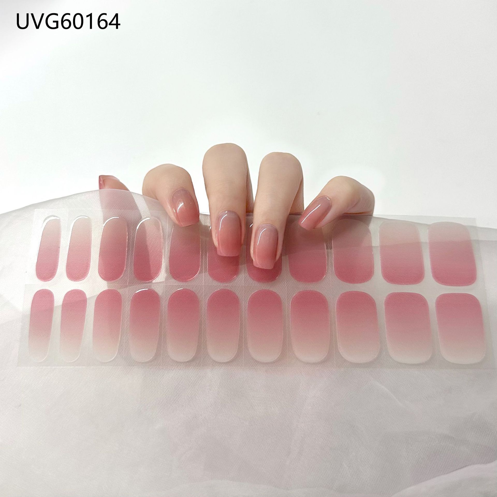 Pegatinas de uñas de gel UV transparentes efecto hielo, semicuradas, con lámina dorada, fototerapia, efecto película de aceite