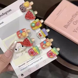 儿童雪糕冰淇淋发夹女童侧边刘海夹可爱不伤发鸭嘴夹仿真棒冰头饰