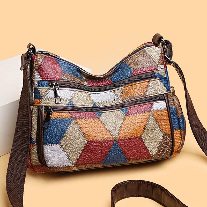 Middle-Aged Women's Bag, Mom Bag, 2025 Season New Fashion Simple Soft Leather Versatile Shoulder Crossbody Women's Bag Cross-Border Middle-Aged Women's Bag, Mom Bag, 2025 Season New Fashion Simple Soft Leather Versatile Shoulder Crossbody Women's Bag Cross-Border