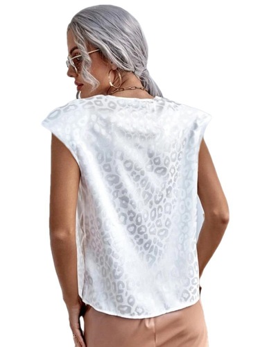 European and American Women's Summer Independent Store Leopard-Print Jacquard Shirt Casual Short-Sleeve Top