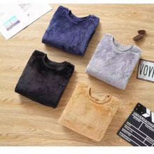 厂家批发北极绒懒人卫衣女韩版宽松秋冬季双面珊瑚绒圆领套头休闲