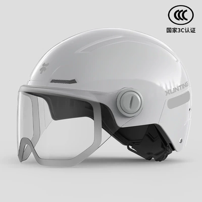 3C Certified Large Electric Vehicle Helmet Motosiklet kaskı (dəbilqə) - 3c-large-size-gray-hd-short-lens-58-64-head-circumference