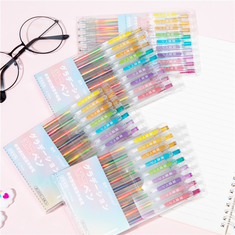 Dream Gradiente Creativo Bolígrafo de cuenta manual Bolígrafo multicolor Bolígrafo de color en caja Juego de nueve colores Bolígrafo de color Morandi