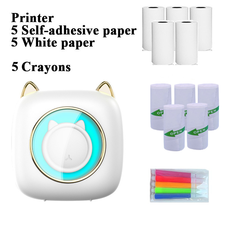 Nuevo C23 siete colores atmósfera respiración luz lámpara de escritorio mini portátil inalámbrico pregunta incorrecta impresora térmica de fotos