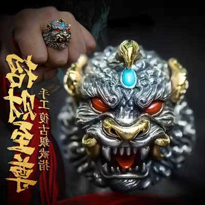 Carved retro ring handmade for men and women