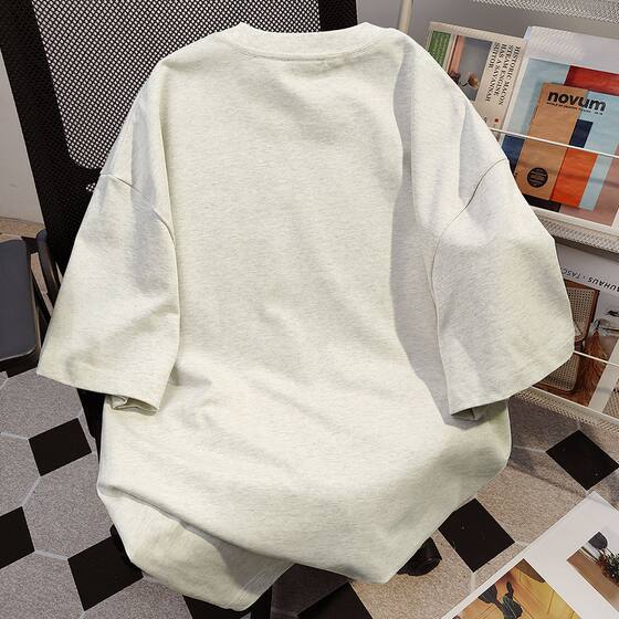 Cotton American Style Retro Cartoon Printed Short-sleeved T-shirt Men's Summer New Loose Round Neck Academy Style All-match Top
