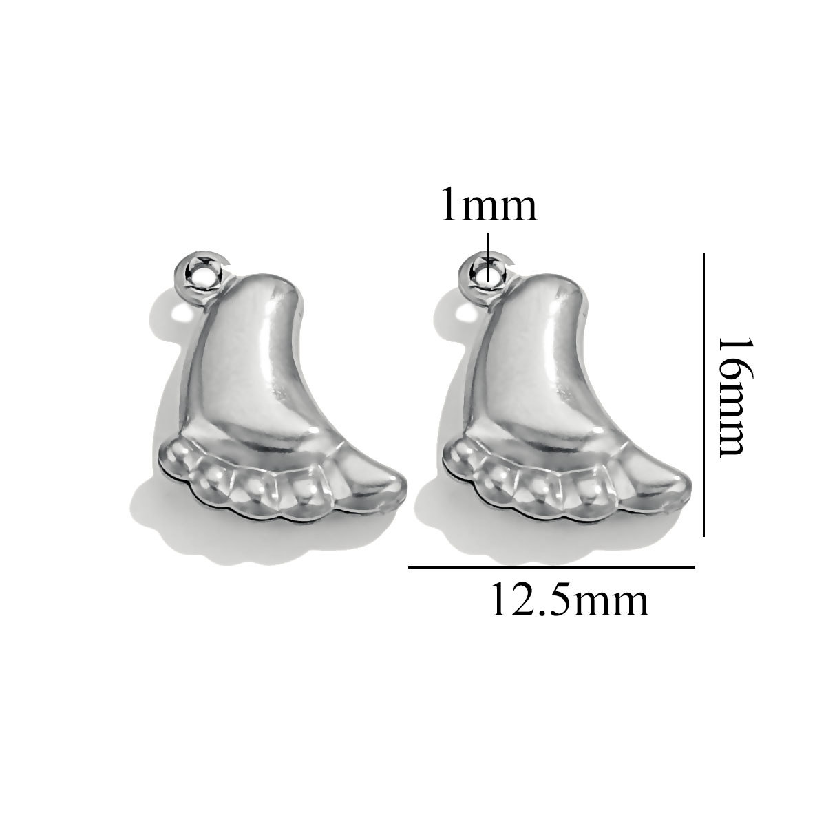 Conchas marinas transfronterizas de acero inoxidable chapado en oro 18K amor pequeño colgante pulsera joyería DIY colgante hecho a mano al por mayor