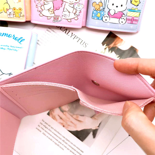 Cartoon Kurome Pacha Dog Short Tri-fold Wallet Cute Children and Students Multiple Card Slots Casual PU Wallet Card Holder