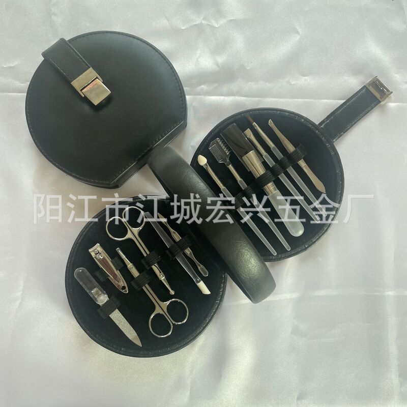 Customized Semi-Circle Manicure Tool Set Can Be Customized According to Customer Requirements, Leather Box Beauty Set, Beauty Tool Kit