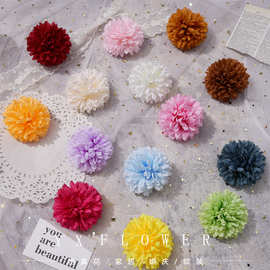 球菊花头仿真假花婚庆插花地排花打底花墙造景装饰花朵拍摄道具