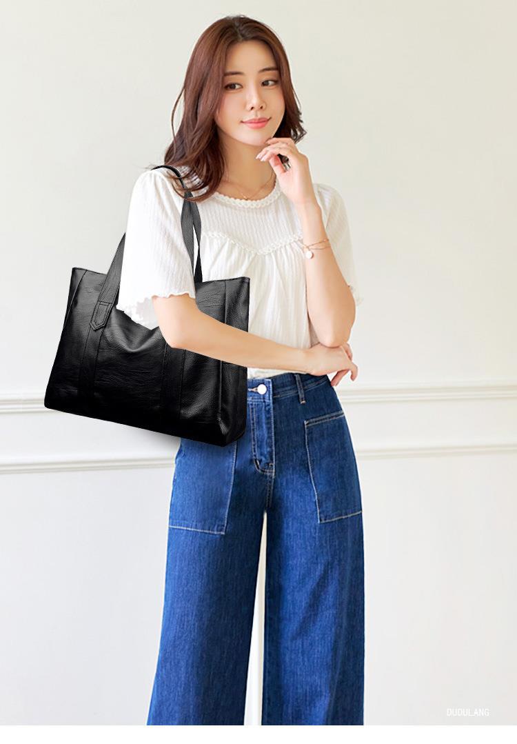 Shoulder Tote Bag For Women, Large Capacity Soft Leather Handbag_voghion.com
