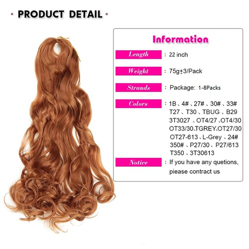 European and American wig loose wave crochet hair crochet hair extensions chemical fiber wave large curl hair extensions