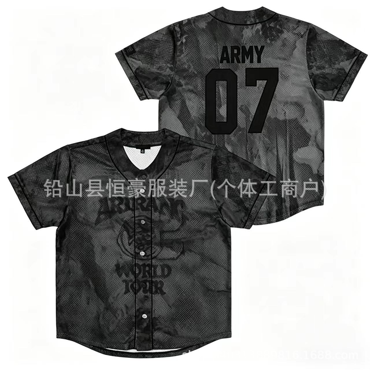 2026 New Cross-Border Korean Style Bts Trendy Baseball Shirt Sports Breathable Fan Shirt