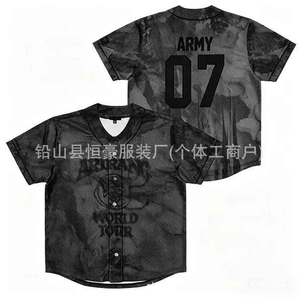 2026 New Cross-Border Korean Style Bts Trendy Baseball Shirt Sports Breathable Fan Shirt